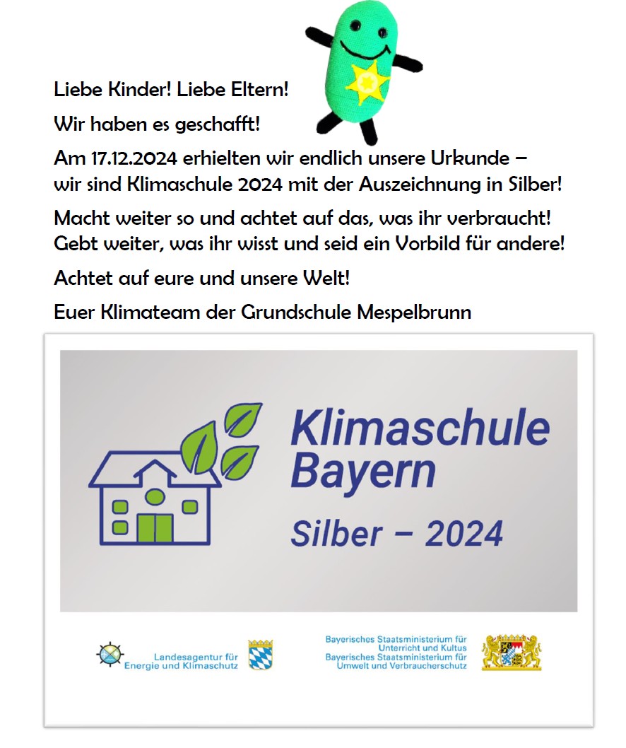 Klimaschule Bayern Silber 2024